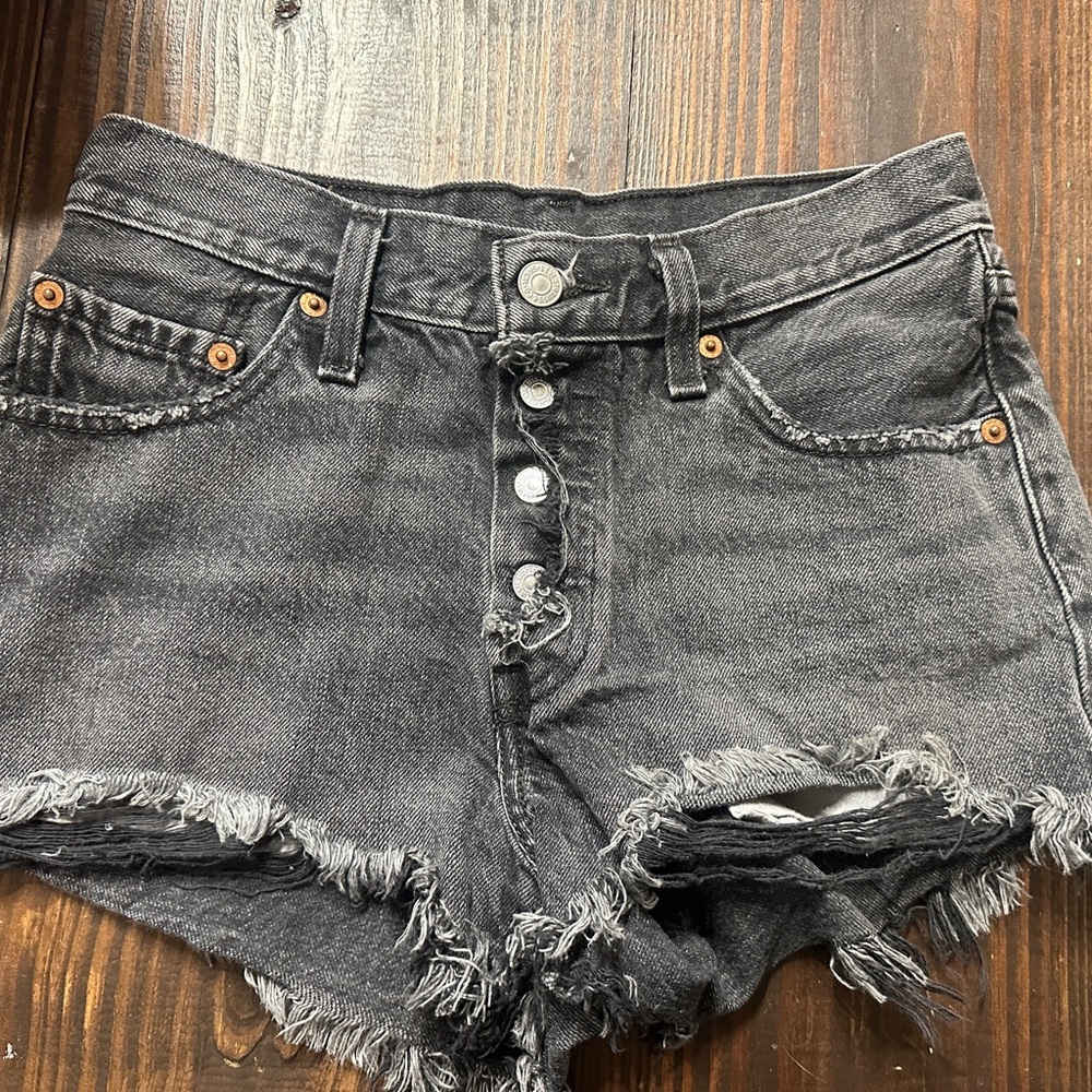 Levi's Black Distressed Women Shorts